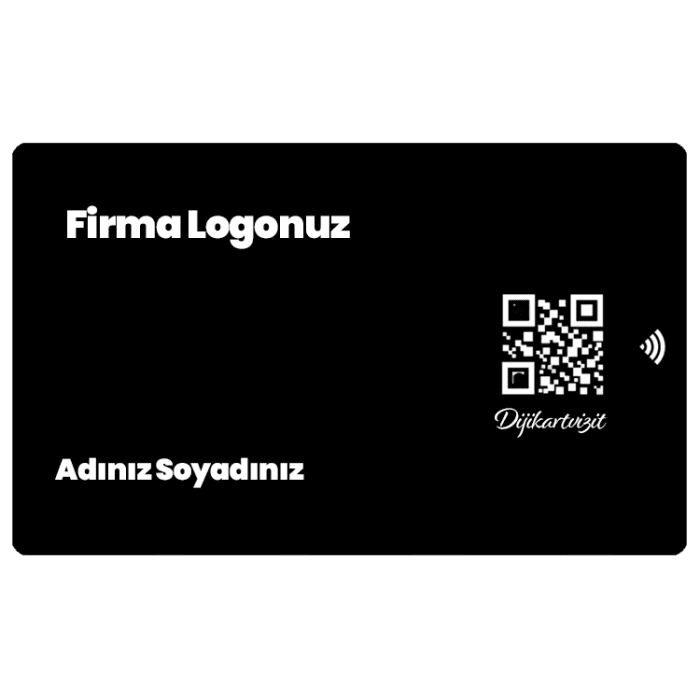 Baskılı Black Metal Kartvizit NFC'li